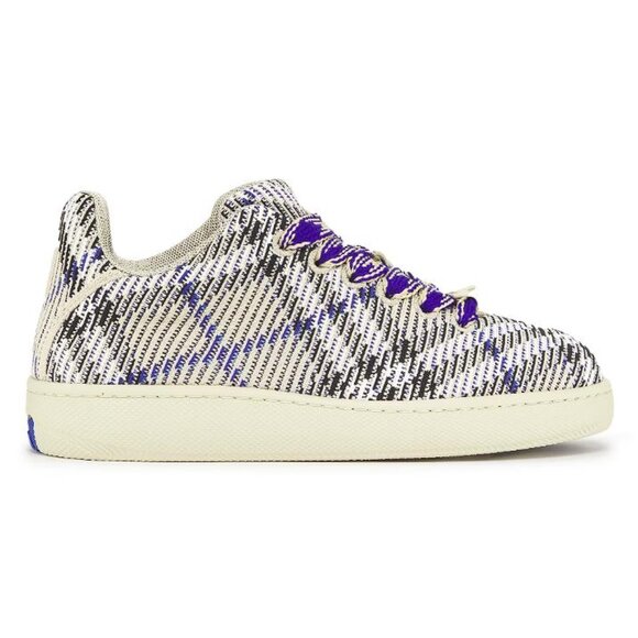 BURBERRY Men's Box Knit Low-Top Sneakers Size 42 In Lichen Ip Check - Picture 1 of 11